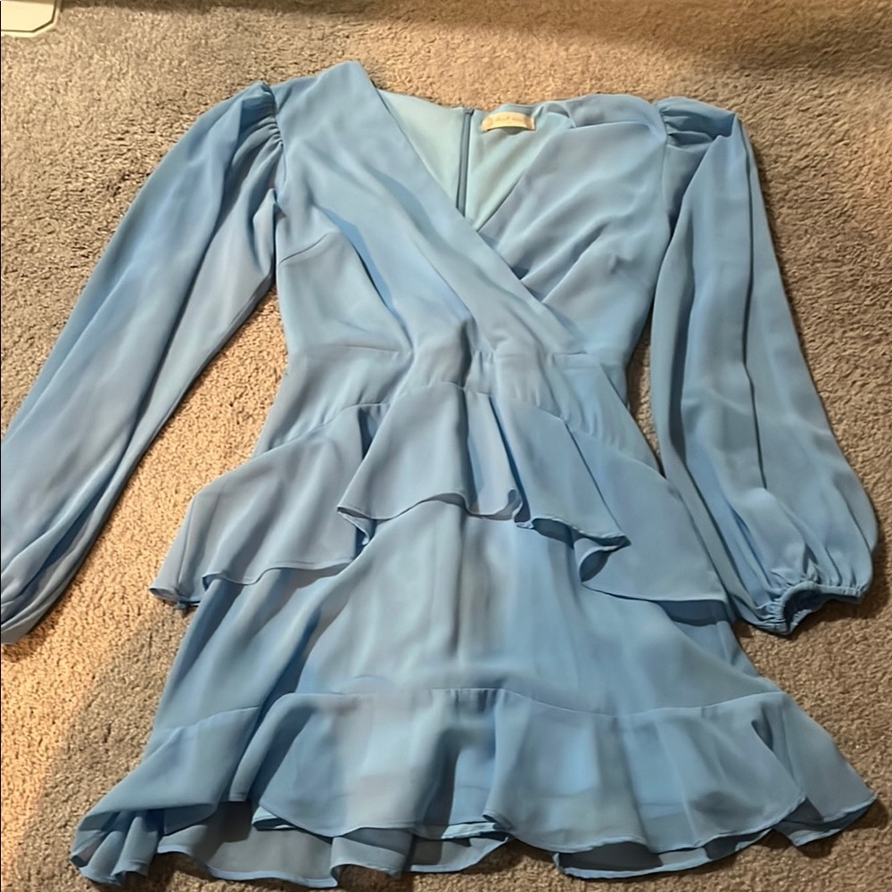 Altar'd State Light Blue Ruffle Dress